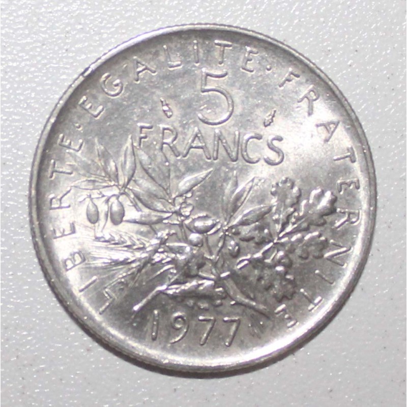 FRANKREICH - KM 926a - 5 FRANCS 1977 - TYP SÄMANN