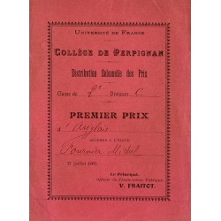 66 - PERPIGNAN - COLLEGE - RÉCOMPENSE SCOLAIRE - 1ER PRIX - 1905