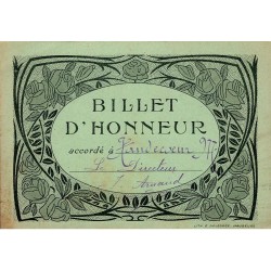 RÉCOMPENSE SCOLAIRE - BILLET D'HONNEUR