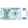 CONGO - RÉPUBLIQUE DÉMOCRATIQUE - PICK 98 - 100 FRANCS - 30/06/2013 - ELEPHANT