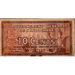 INDOCHINE - PICK 85 d - 10 CENTS - NON DATE (1939)