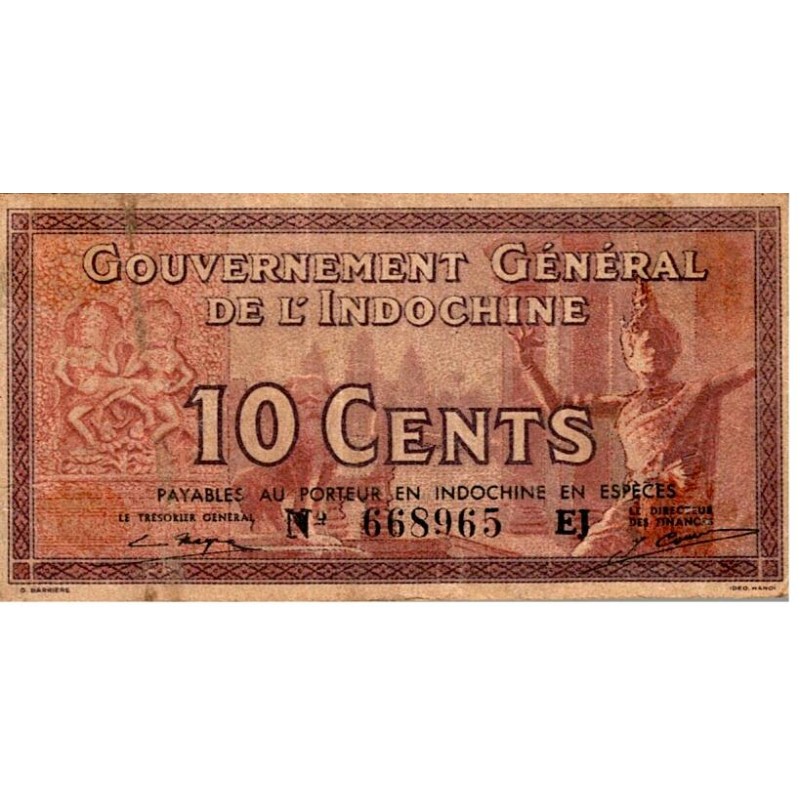 copy of INDOCHINA - PICK 85 d - 10 CENTS - UNDATE (1939)