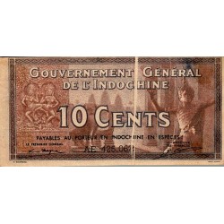 INDOCHINA – PICK 85 e – 10 CENTS – UNDATIERT (1939)