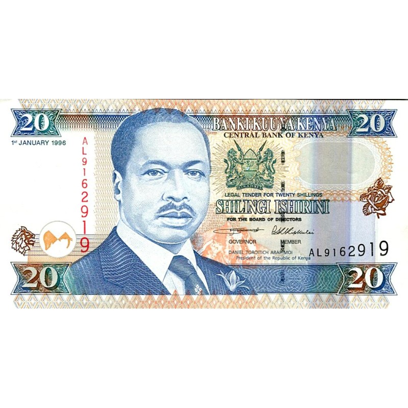 KENYA - PICK 35 a 2 - 20 SHILLINGS - 01/01/1996