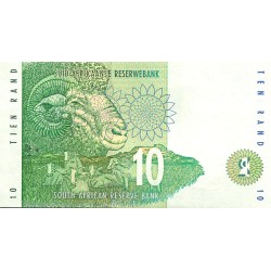 SOUTH AFRICA - PICK 123 a  - 10 RAND - ND 1993 - RHINOCEROS