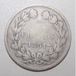 FRANCE - KM 744 - 5 FRANCS 1831 BB - Strasbourg - TYPE LOUIS PHILIPPE 1