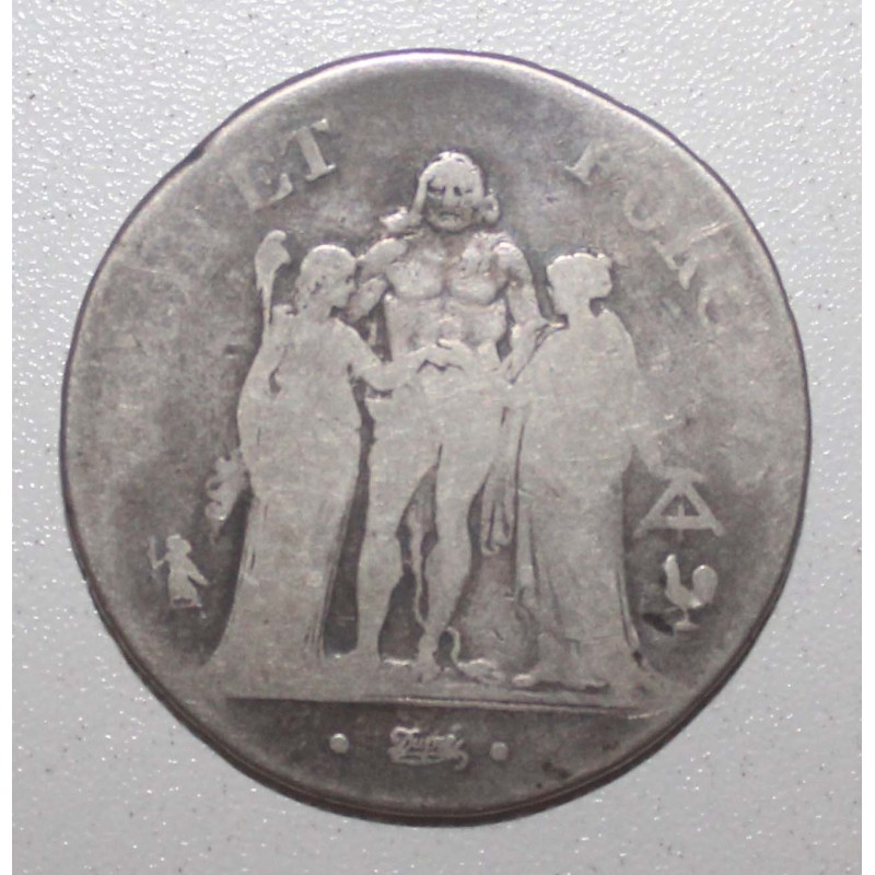 FRANKREICH - 5 FRANCS 1796 - Jahre 6 A - Paris - UNION ET FORCE