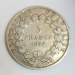 FRANCE - KM 733 - 5 FRANCS 1852 A - Paris - TYPE LOUIS NAPOLEON BONAPARTE