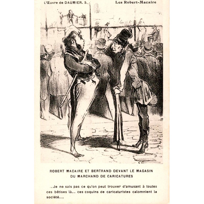 L'OEUVRE DE DAUMIER - NUMERO 5 - ROBERT MACAIRE ET BERTRAND DEVANT LE MAGASIN DU MARCHAND DE CARICATURES