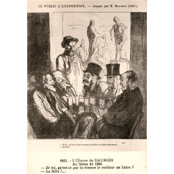 DAUMIER'S WORK - NUMBER 6601 - AT THE SALON OF 1864 - THE PUBLIC AT THE EXHIBITION