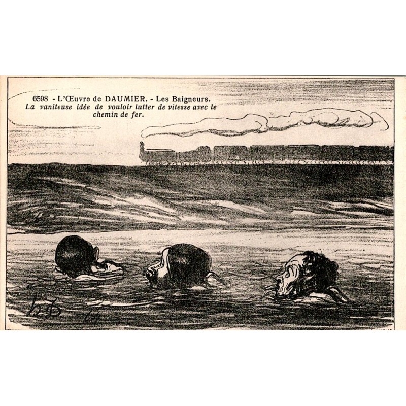 L'OEUVRE DE DAUMIER - NUMERO 6598 - LES BAIGNEURS - LA VANITEUSE IDEE DE VOULOIR LUTTER DE VITESSE AVEC LE CHEMIN DE FER