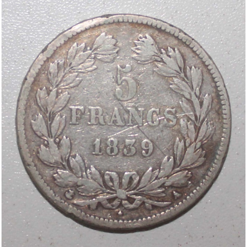 FRANCE - KM 749 - 5 FRANCS 1839 A - Paris - TYPE LOUIS PHILIPPE 1