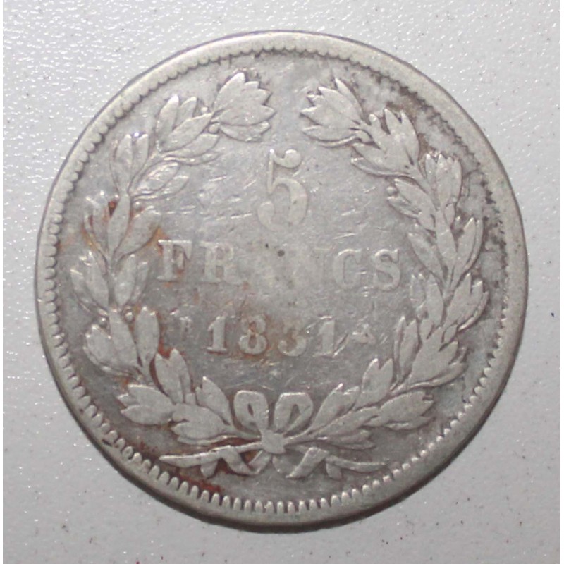 GADOURY 678 - 5 FRANCS 1834 A - Paris - TYPE LOUIS PHILIPPE 1er - KM 749