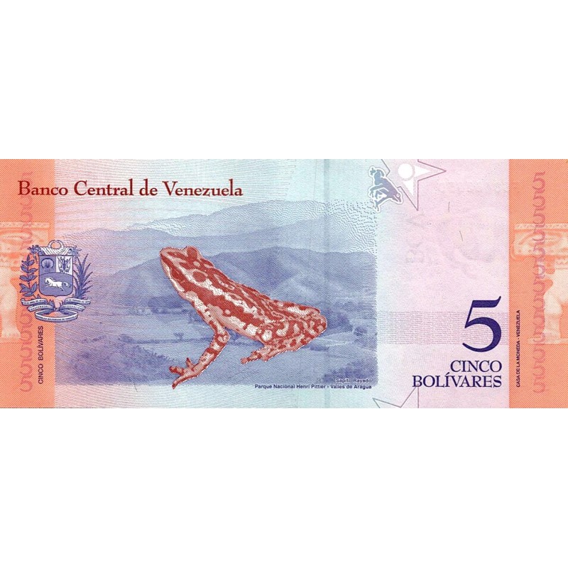 VENEZUELA - PICK 102 - 5 BOLIVARES - Jose Felix Ribas (1775-1845) - FROG - 2018