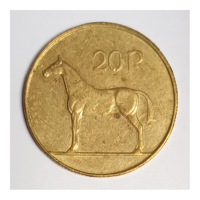 IRLANDE - KM 25 - 20 PENCE 1996 - HARPE - CHEVAL