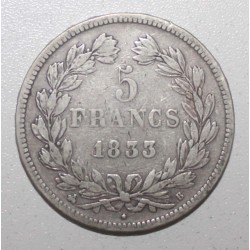 FRANCE - KM 749 - 5 FRANCS 1833 B - Rouen - TYPE LOUIS PHILIPPE 1