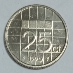 NETHERLANDS - KM 204 - 25 CENTS 1990 - BEATRIX