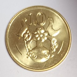 CHYPRE - KM 56 - 10 CENTS 2004 - FLEURS ET OISEAUX