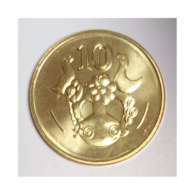 CHYPRE - KM 56 - 10 CENTS 2004 - FLEURS ET OISEAUX