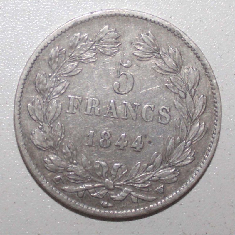 FRANCE - KM 749 - 5 FRANCS 1844 W - Lille - LOUIS PHILIPPE 1st