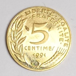 FRANKREICH - KM 933 - 5 CENTIMES 1991 TYP MARIANNE