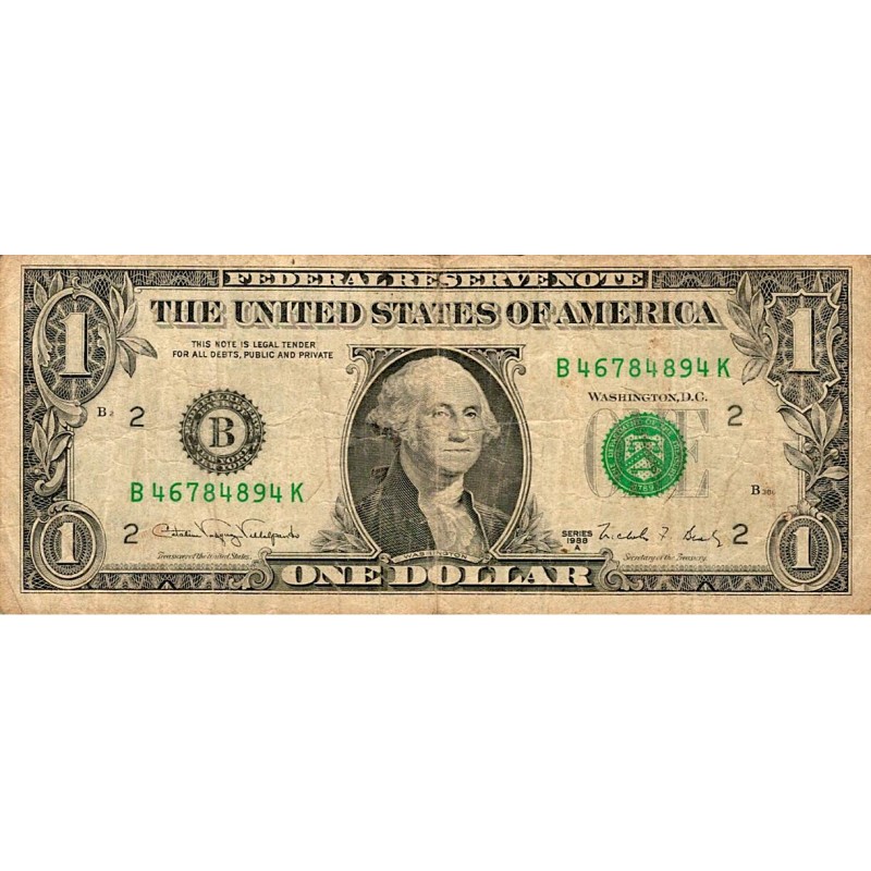 UNITED STATES - PICK 480 b - 1 DOLLAR 1988 - SERIES A - LETTER B