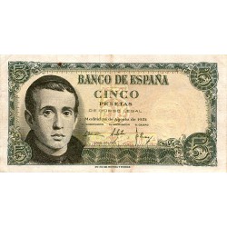 copy of SPANIEN - PICK 140a - 5 PESETAS - 16/08/1951