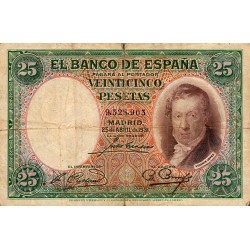 ESPAGNE - PICK 81 - 25 PESETAS - 25/04/1931