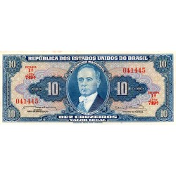 BRAZIL - PICK 167 b - 10 CRUZEIROS - UNDATED (1963)