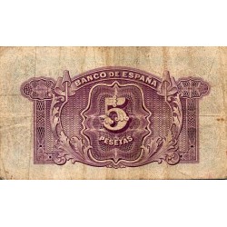 ESPAGNE - PICK 85 a - 5 PESETAS - 1935 (1936)