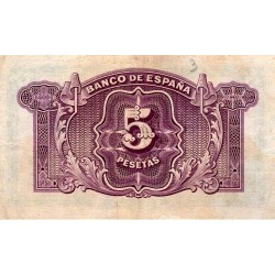 ESPAGNE - PICK 85 a - 5 PESETAS - 1935 (1936)