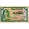 SPANIEN - PICK 85 a - 5 PESETAS - 1935 (1936)