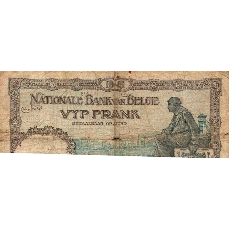 BELGIEN - PICK 97 - 5 FRANCS - 06/05/1931