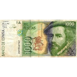 SPAIN - PICK 163 - 1000 PESETAS - 12/10/1992 (1996)