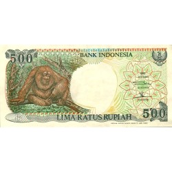 INDONESIA - PICK 128 b - 500 RUPIAH - 1992/1993 - ORANGUTAN