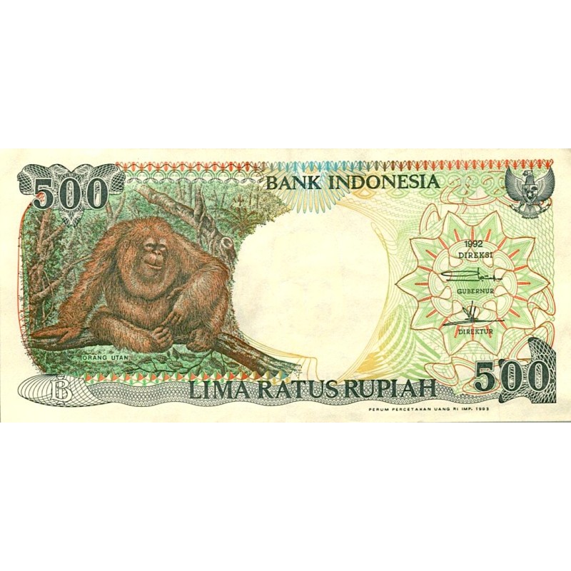 INDONESIEN - PICK 128 b - 500 RUPIAH - 1992/1993 - ORANG-Utan