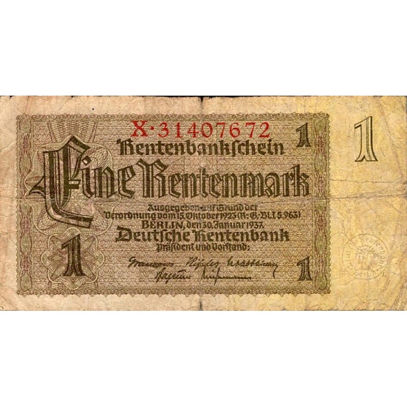 DEUTSCHLAND - PICK 173 b - 1 RENTENMARK - 30/01/1937