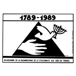 FRANC-MACONNERIE - 1789-1989 - BICENTENAIRE DE LA RECONNAISSANCE DE LA CITOYENNETE AUX JUIFS DE FRANCE - EX 43/85