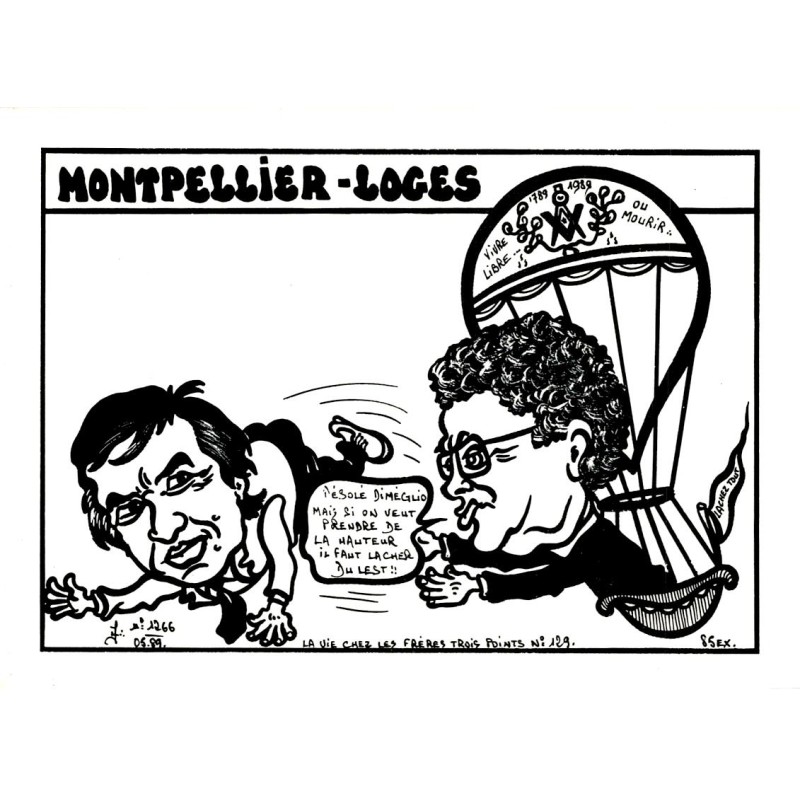 FREEMASONRY - MONTPELLIER-LOGES - DRAWING BY JACQUES LARDIE - EX 62/85