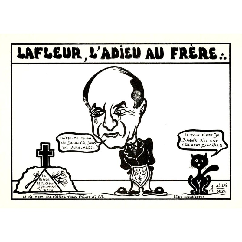 FREEMASONRY - LAFLEUR - FAREWELL TO THE BROTHER... - DRAWING BY JACQUES LARDIE - EX 38/85