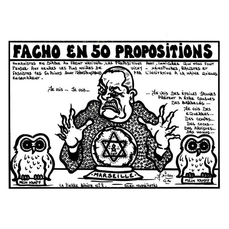 FRANC-MACONNERIE - FACHO EN 50 PROPOSITIONS  - DESSIN DE JACQUES LARDIE - EX 37/50