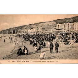 62200 - BOULOGNE-SUR-MER - LA PLAGE ET LA DIGUE SAINTE-BEUVE