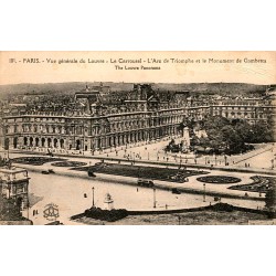 75000 - PARIS - VUE GÉNÉRALE DU LOUVRE - LE CARROUSEL - L'ARC DE TRIOMPHE ET LE MONUMENT DE GAMBETTA