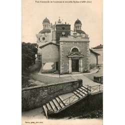 01480 - VUE D'ENSEMBLE DE L'ANCIENNE ET NOUVELLE EGLISE D'ARS