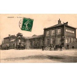 02300 - CHAUNY - DER BAHNHOF - 1908