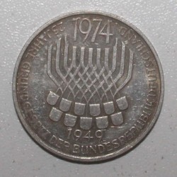 GERMANY - KM 138 - 5 MARK 1974 F - Stuttgart - 25 years of the Constitution