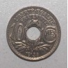 GADOURY 286 - 10 CENTIMES 1938 - TYPE LINDAUER - KM 866a - Désaxée à 5h