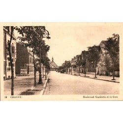 02300 - CHAUNY - BOULEVARD GAMBETTA AND THE STATION