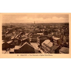 02300 - CHAUNY - GENERAL VIEW AND NOTRE-DAME CHURCH