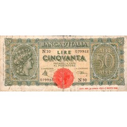 ITALY - PICK 74 - 50 LIRE - 10/12/1944